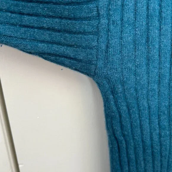 Eileen Fisher 100% Cashmere Long Open Front Cardigan in Teal Size 3X - Picture 7 of 10